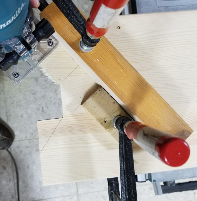 IMG: Shelf unit - carving out feet